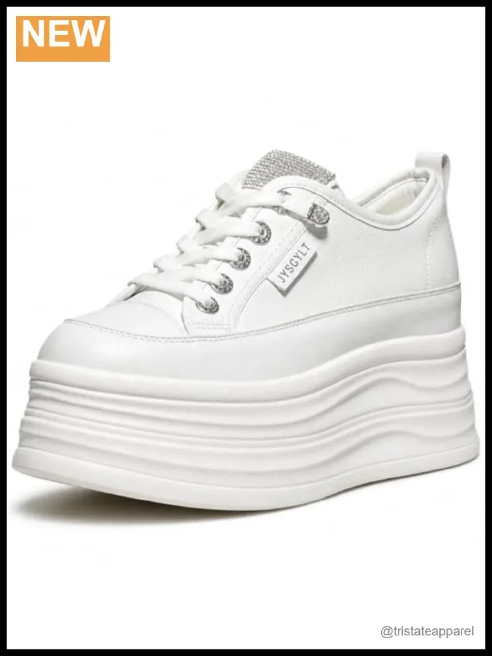 Chunky Platform Sneakers Glitter Wedge Cushioned Walking Shoes Lace-Up